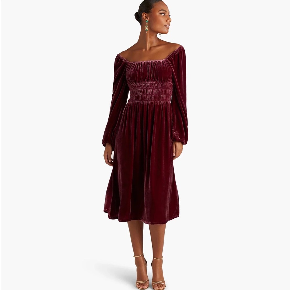 NWT Hill House Burgundy Velvet Jasmine Dress Medium